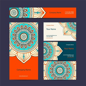 民族风花纹包装标识矢量图下载