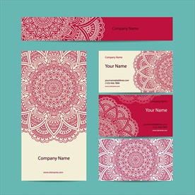 民族风花纹包装标识矢量图下载