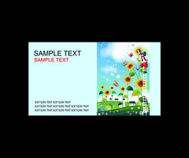 卡通人物动物包装名片矢量图下载