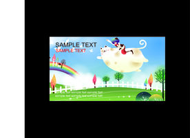 卡通人物动物包装名片矢量图下载