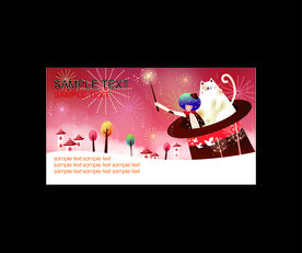 卡通人物动物包装名片矢量图下载