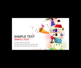 卡通人物动物包装名片矢量图下载