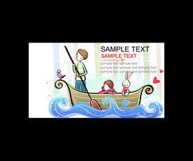 卡通人物动物包装名片矢量图下载