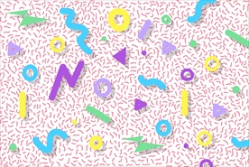 民族风孟菲斯花纹矢量图下载