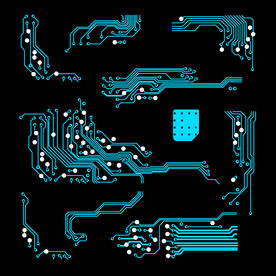 手绘电路板矢量图下载