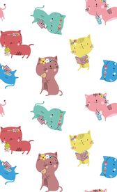 卡通小猫四方连续底纹