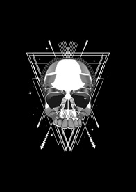 手绘骷髅头线条矢量图下载