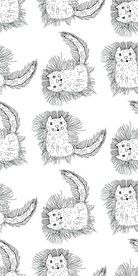 手绘卡通猫四方连续底纹