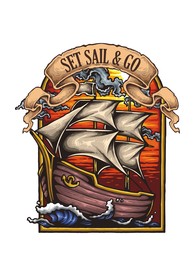 帆船航海矢量图下载