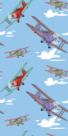 手绘飞机四方连续底纹