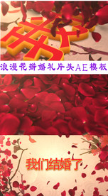 浪漫花瓣婚礼片头ae模板