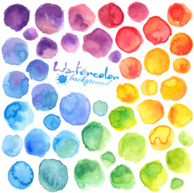 多款水彩渐变圆形笔刷笔触