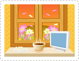 温馨温暖的窗台小景