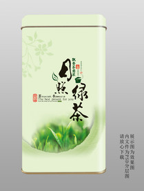 日照绿茶铁罐PSD分层平面图