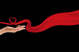 红色丝绸飘带幕布