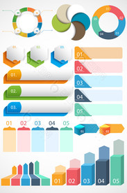 彩色信息图表PPT素材矢量图形