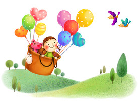 可爱卡通漫画升气球