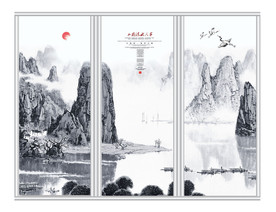 水墨山水画移门