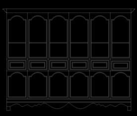 欧式书柜CAD图构建立面图