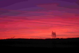 夕阳  红色