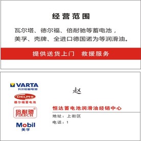 德尔福蓄电池   倍耐特 名片