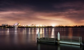 夜色下的河流美景