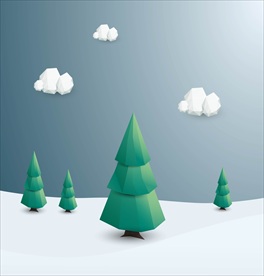 矢量卡通冬天风景图片