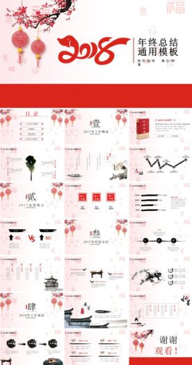 新年福气年终总结PPT