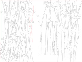 秋天童话 树干 树枝 落叶