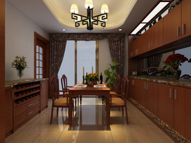 新中式餐厅效果图
