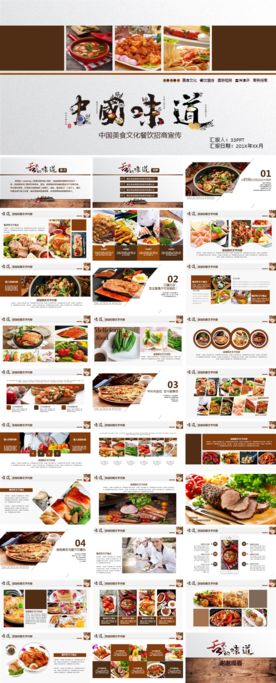 中国美食文化餐饮招商宣传PPT