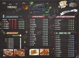 黑板餐饮店菜单