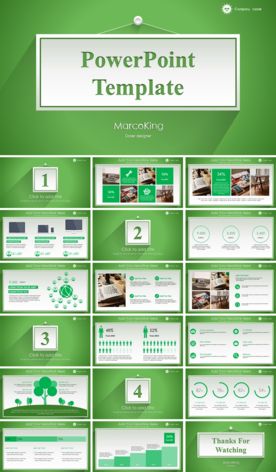 创意挂牌绿色清新PPT模板