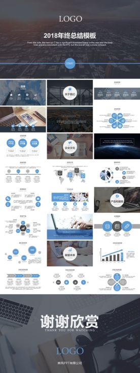 年终总结企业宣传科技商务PPT