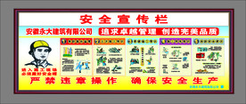 安全宣传栏严禁违章操作工地示意