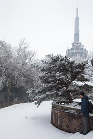 长沙岳麓山雪景