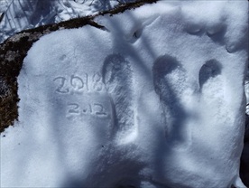 雪景鞋印