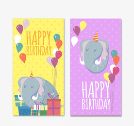 彩绘大象生日banner