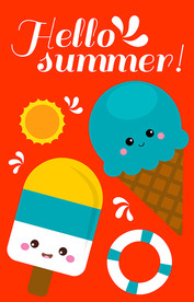 可爱夏季雪糕背景