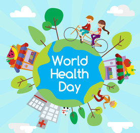 扁平化世界健康日地球