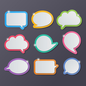 彩色空白语言气泡矢量素材