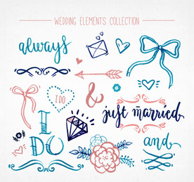 彩绘婚礼元素