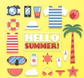 彩色夏季元素图标