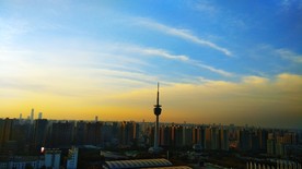 城市夕阳 日落 西安电视塔