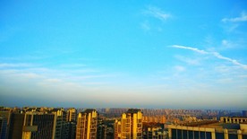 城市天空 蓝天白云 西安城市