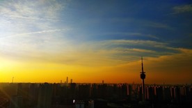 城市夕阳 日落 西安电视塔