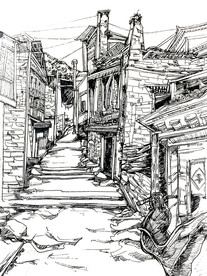 速写建筑风景