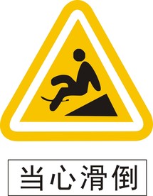 小心滑倒标识标牌