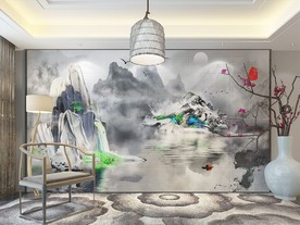 禅意新中式背景墙