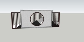新中式景墙su模型